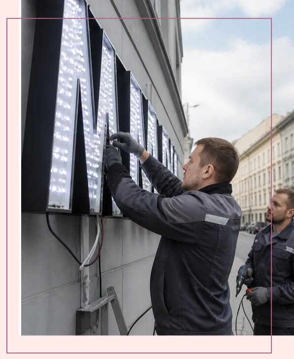 Изготовление и монтаж светодиодных LED вывесок в Заинске