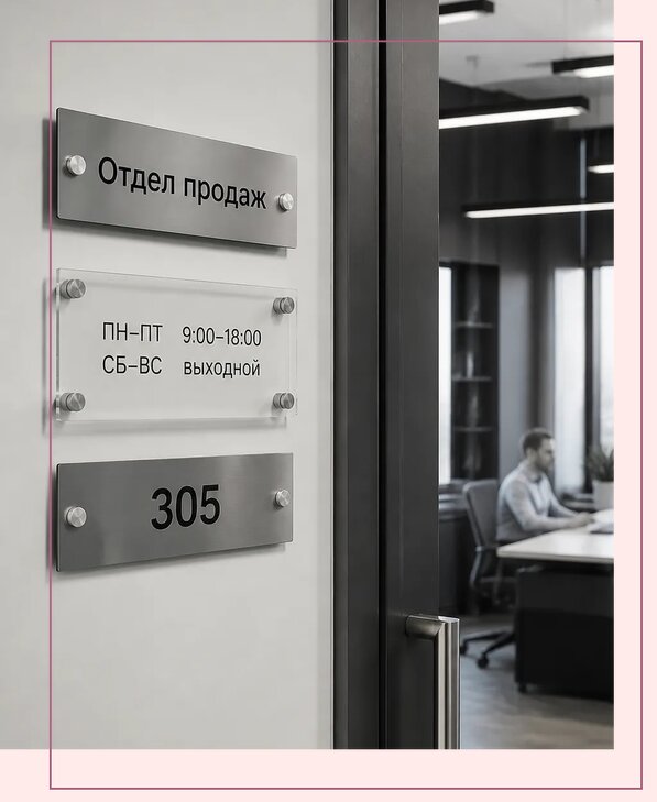 Офисные таблички на дверь в Заинске по цене от 4983 р. | Аванза-Знс